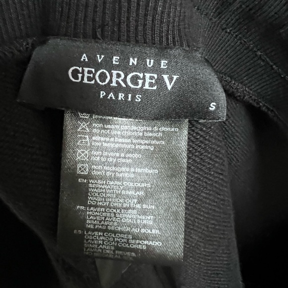 Avenue George V Paris Black Cotton Drawstring Shorts Rhinestones - Picture 12 of 14